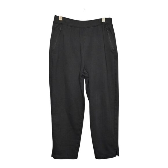 Blair Womens Pull On‎ Fleece Zip Pocket Sweat Pants Medium Petite Short Black - Picture 1 of 6
